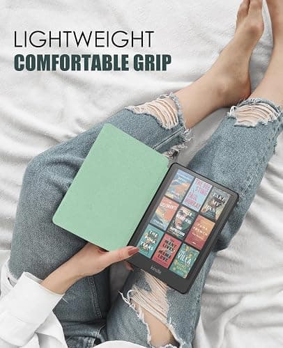 MoKo Case for All-new 7" Kindle Paperwhite (12th Generation-2024) and Kindle Colorsoft Signature Edition 2024, Lightweight Shell Cover with Auto Wake/Sleep for Kin dle Paperwhite 2024, Agave Green thumbnail 7