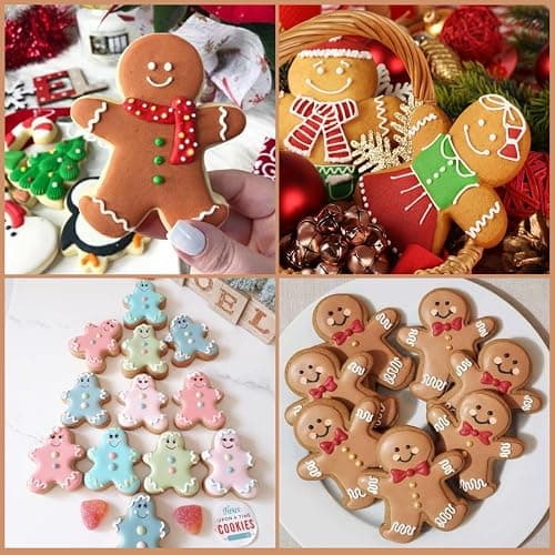 Gingerbread Man Cookie Cutter Set, 5 Pcs Stainless Steel | Classic gingerbread shapes for cookies, fondant, pastries, sandwiches and festive baking projects. thumbnail 5