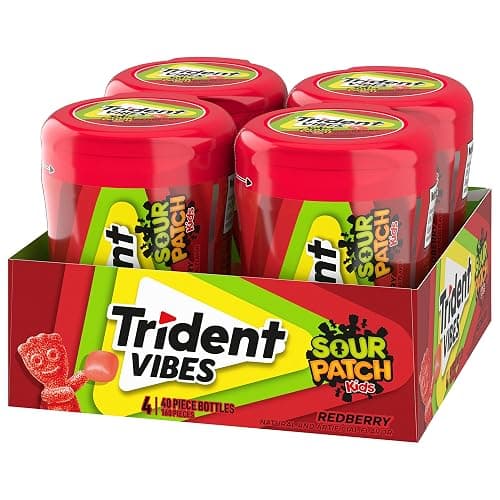 Trident Vibes SOUR PATCH KIDS Redberry Sugar-Free Chewing Gum, 4-40 Piece Bottles (160 Total Pieces) - Redberry - 40 Count (Pack of 4) thumbnail 11