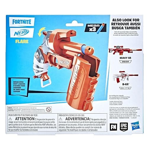 Nerf Fortnite Flare Dart Blaster, Break-Open Dart Loading, Includes 3 Nerf Mega Darts That Whistle Through The Air, Pull-Down Priming Handle thumbnail 6