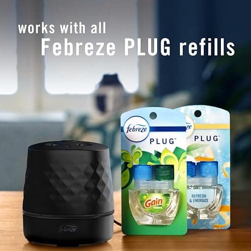 Febreze Plug Scent Booster in Black, Continuous Scent Device Oil Diffuser, Compatible with Febreze Air Freshener Plug in Refills thumbnail 9