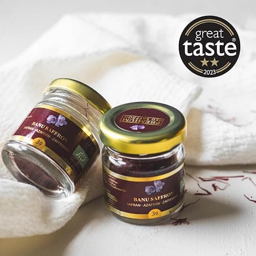 Organic Saffron Threads by Banu Saffron – Award Winning All Red Certified Organic Grade A Saffron, Premium Crocus Sativus Gourmet Spice for Tea, Rice, Paella, Risotto & Cooking - 1 Grams (0.035 Ounce) thumbnail 4