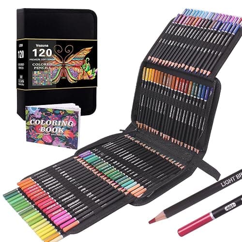 120 Colouring Pencils Zip-Up Set Perfect for Drawing, Sketching, Shading & Coloring, Vibrant Coloured Pencils for Adults & Pro Artists - Image 1