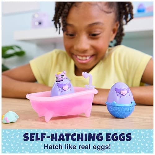 Hatchimals Alive, Make a Splash Playset with 15 Accessories, Bathtub, 2 Color-Change Mini Figures in Self-Hatching Eggs, Gifts & Stocking Stuffers for Girls & Boys thumbnail 4