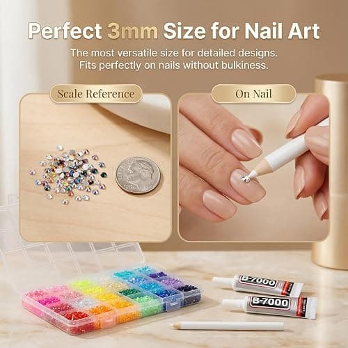 16000Pcs 3mm Rhinestones for Bedazzling, Bedazzler Kit with Rhinestones and Tools, Flatback Resin Jelly AB Colorful Rainbow Crystals Gems Set with Glue for Nail Art Crafting Clothes Crafts thumbnail 4