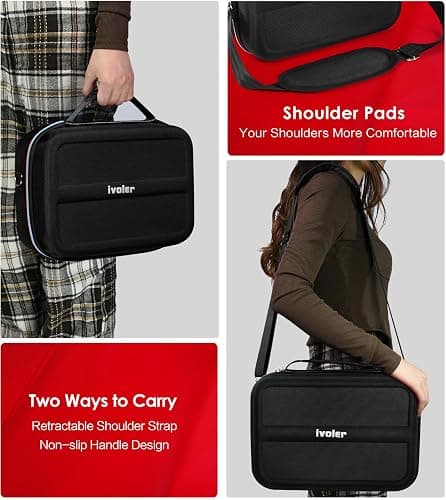 ivoler Carrying Storage All in One Case for Nintendo Switch 2 (2025),Portable Travel All Protective Hard Messenger Bag Soft Lining 20 Games for Switch 2 Console Pro Controller Accessories Black thumbnail 7