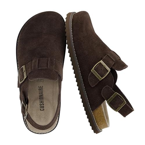 CUSHIONAIRE Brooklyn Genuine Suede Slingback Clogs for Women with Buckle - Image 1