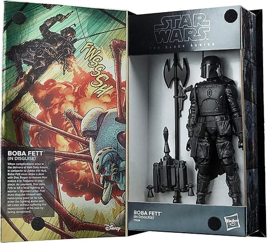 Star Wars The Black Series Boba Fett (in Disguise) SDCC Exclusive 6-Inch-Scale War of The Bounty Hunters Comic Set F5536 Multicolored Collectible by Hasbro Ages 4 and Up, Black,multicolored thumbnail 2