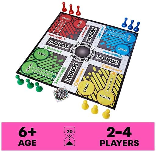 Giant Sorry Classic Family Board Game Indoor Outdoor Retro Party Activity Summer Toy with Oversized Gameboard, for Adults and Kids Ages 6 and up thumbnail 3