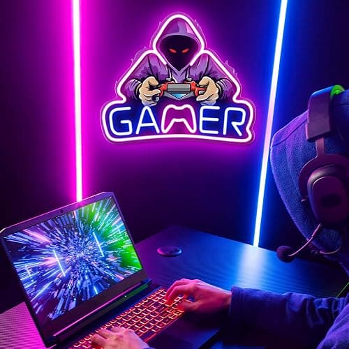 Kavaas Gamer Neon Sign, UV Printed Gaming Neon Sign for Gamer Room Decor - LED Video Game Neon Lights for Bedroom Boys, Gaming Wall decor - Best Gamer Gifts for Teenage Boys, Christmas thumbnail 3