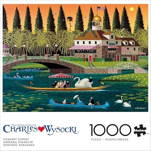 Buffalo Games – Pleasant Sunday – Charles Wysocki – 1000 Piece Jigsaw Puzzle ​ Colorful Puzzle for Adults – Precision-Cut Pieces, Beautiful Artwork, and Hours of Relaxing Fun thumbnail 3