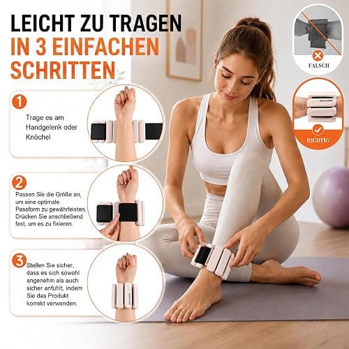 BECOJADDE Gewichtsmanschetten fuß 0.45 KG / 0.9 KG Je Gewichte für Beine und Arme Set 2 Ankle Weights Handgelenk Gewichte Knöchelgewichte Fussgewichte für Laufen Joggen Cardio Aerobic Krafttraining thumbnail 5