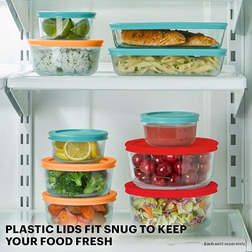 Pyrex Simply Store (5-Pack) Large Glass Food Storage Containers Set, (3, 6 & 11 Cup) Meal Prep Containers With BPA-Free Lids, Dishwasher & Microwave Safe thumbnail 5