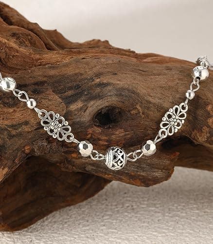 Long Beaded Silver Necklaces for Women Layered Long Statement Necklace with Stone Pearl Beads Double Sweater Chain Costume Jewelry for Women thumbnail 6
