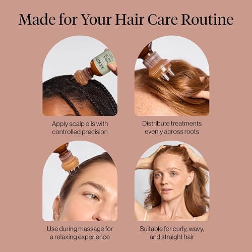 Kitsch Scalp & Hair Oil Applicator – Stainless Steel Bristles Scalp Oil Applicator for Even Distribution, Mess-Free Oiling & Head Massager Scalp – Precision Hair Care Tool for Roots & All Hair Types thumbnail 7