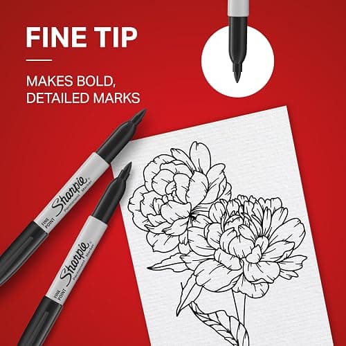 Sharpie Permanent Markers, Fine Tip, Black, 12 Count - Office Supplies, Quick Drying, Fade Resistant, For Wood, Plastic, Paper, Metal, And More thumbnail 7