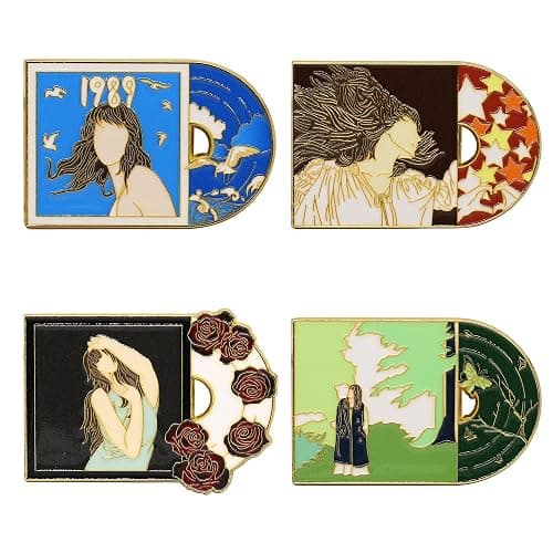 Taylor Enamel Pins for Backpacks Bags Jacket Coat Hat Taylor Gifts for Women Taylor Merch, Novelty Metal Lapel Pin Brooch Pins, 4 Pcs Cute Enamel Pins Bulk for Adults - Image 1