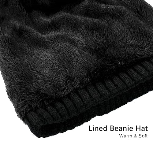 Vgogfly Lined Men Beanie Slouchy Knit Skull Cap Warm Stocking Hats Guys Women Striped Winter Beanie Hat thumbnail 5