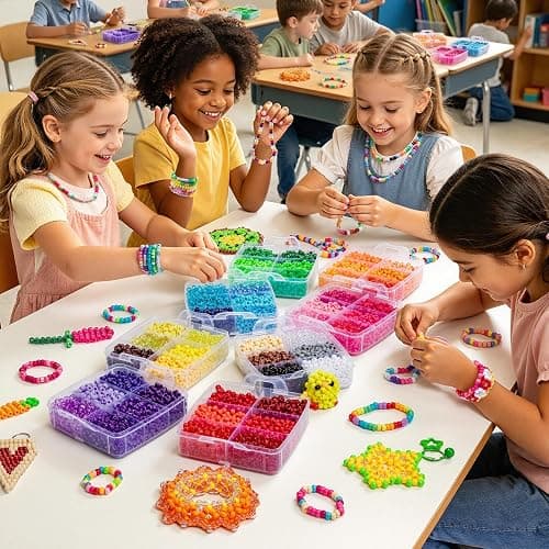Simetufy 10000PCS Pony Beads Bulk, 48 Colors 6x9mm Kandi Beads for Bracelet Making Rave Kandi Hair Braiding Key Chains DIY Crafts Gifts (5.73LB, Stack Box) thumbnail 8