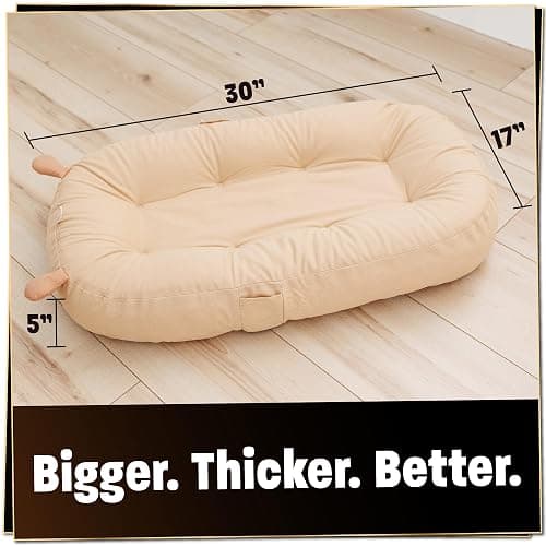 SplashEZ Baby Lounger Pillow for Newborn, Baby Nest & Infant Play Gym, 100% Organic Cotton, Breathable, Lightweight & Portable 3D Mesh Pillow for Awake Time Only (Toys NOT Included), Camel thumbnail 2