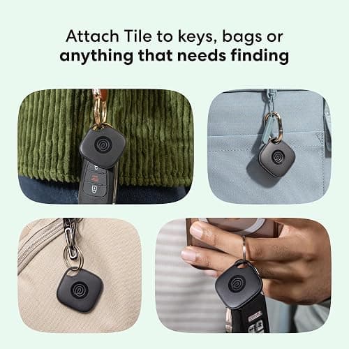 Life360 Tile Essentials - Bluetooth Trackers & Item Locators for Keys, Wallets, Remotes & More; Easily Find All Your Things. Both iOS and Android Compatible. 4-Pack (Mates/Slim/Sticker) thumbnail 2
