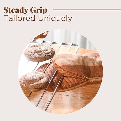 Folkulture Mini Oven Mitts Heat Resistant | (5.75x9) Set of 2 Orange Oven Mittens | Short Oven Gloves with Hanging Loop, Oven Mits | Kitchen Mittens for Home, Small Oven Accessories for Baking thumbnail 7