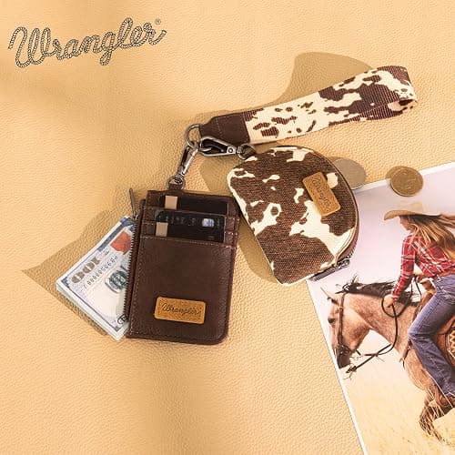 Wrangler Keychain Wristlet Wallets for Women Western Dual Pouch Wristlet Credit Card Holder Wallet thumbnail 7