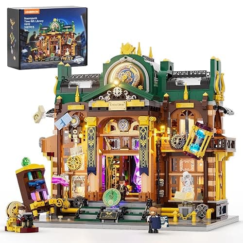 Lumibricks Steampunk Time-Rift Library Lighting Building-Bricks Set, 3187 Pcs Modular Building from Chrono Custodians Collection Display Set for Adults and Steampunk Lovers - Image 1