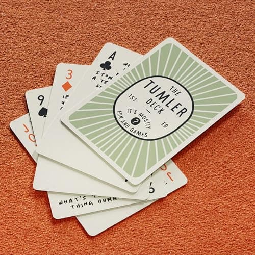 Conversation & Playing Cards – Multi-Purpose Deck with Vintage Design, Thought-Provoking Questions & Conversation Starters for Date Nights, Family Time, Travel, and Game Nights – The Tumler Deck thumbnail 4