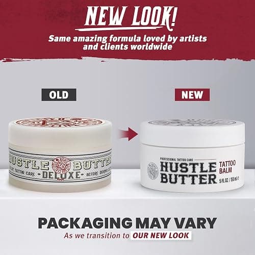 Hustle Butter Tattoo Aftercare 5oz Tattoo Balm, Heals + Protects New Tattoos and Rejuvenates Older Tattoos - 100% Vegan Cream No-Petroleum thumbnail 2