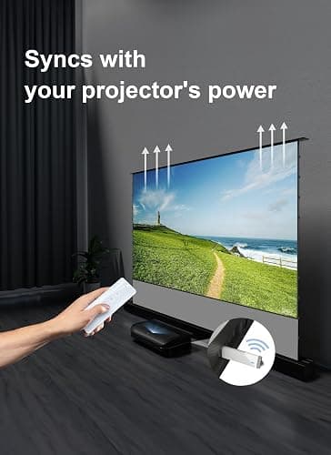 AWOL VISION 120" Motorized Rising Matte White Projector Screen for Long Short Ultra Short Throw Projector, Floor Stand Indoor Outdoor Theater Screen, 170°+ Viewable 4K/8K Ultra HD MW-F220 - MW-F220 thumbnail 4