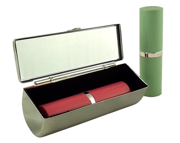 Houder Designer Lipstick Case with Mirror for Purse - Decorative Lipstick Holder with Gift Box - Velvet Lined - Protect Your Lipsticks in Style (Red Roses) thumbnail 4