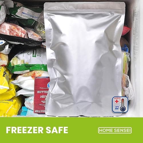 30 Mylar Bags for Food Storage 1 Gallon - Extra Thick 15 Mil - Long Term & Food Grade - Mylar Bags with Oxygen Absorbers 400cc- Zipper, Resealable, Stand-up Gousset - Bolsas Mylar con Abosrbentes thumbnail 4