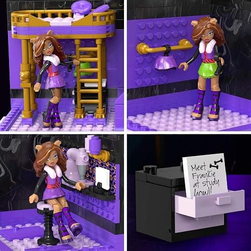 MEGA Monster High Action Figure Building Set Clawdeen's Boo-k Den with 299 Pieces, Book Nook for Collectors thumbnail 5