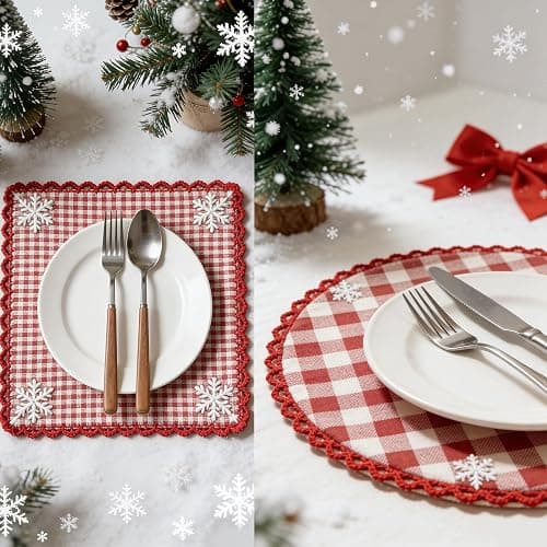 NEUJUS Baumwollstoff 50 x 50 cm Stoffpaket – Patchwork Stoffe Paket zum Nähen & Quilten, DIY Stoffreste Baumwollstoffe Meterware, Stoff Quadrate verschiedene Muster (10 Vintage-Weihnachtsraster) thumbnail 8