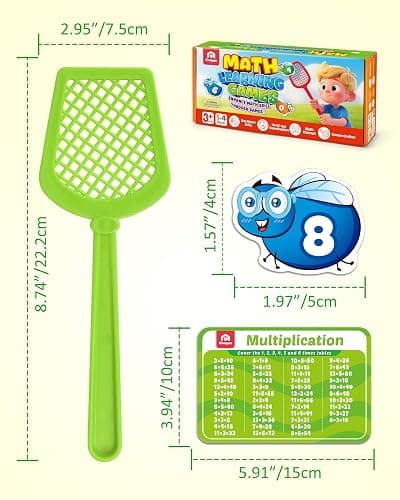 Coogam Math Counting Game, Math Manipulative Learning Swat The Fly Cards, Practice with Addition, Subtraction, Multiplication & Division, 1st 2nd & 3rd Grade Educational Toy for Homeschool thumbnail 2