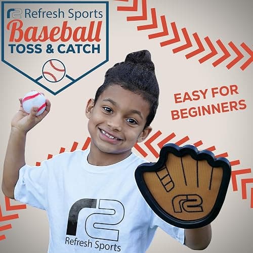 Toss and Catch Ball Game Set - Easy to Use Sticky Balls & Beginner Baseball Training Glove - Premium Toy Paddle Fits All Hand Sizes From Toddlers to Teens & Adults - Fun Gift Idea for Boys and Girls thumbnail 2
