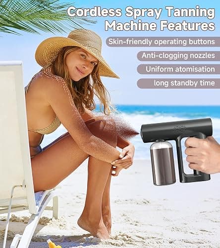 Upgraded Cordless Spray Tan Machine, Portable and Rechargeable Spray Tan Gun, USB Charge, Long Lasting Working Time, Spray Tanning Machine for Self Tanner Travel Beach Salon DIY Home Mobile Tan thumbnail 5