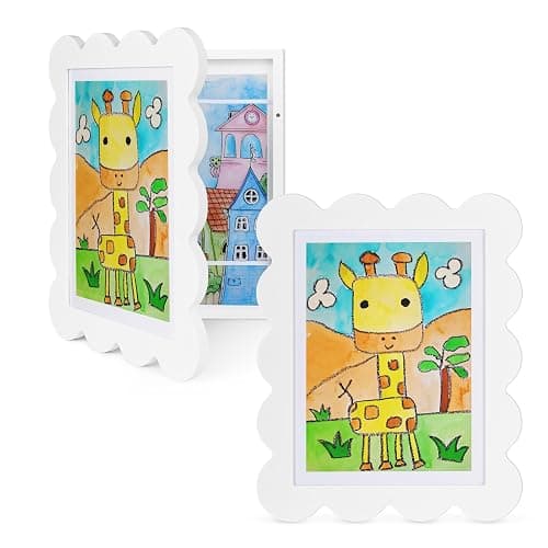 Solfres Kids Art Frames Front Opening 9x12 & 8.5x11 w/Mat, Set of 2, Kids Artwork Frames Changeable, Picture Frame with Storage Holds 150 Drawings, Display for Art Projects 3D Crafts, White - Image 1