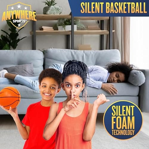 Anywhere Ball, Silent Basketball, Airless Foam for Indoor Training, Dribbling, and Realistic Bounce thumbnail 5