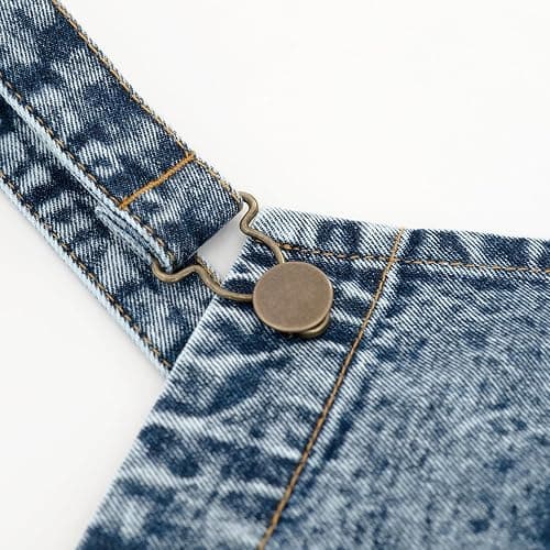 Jeanerlor - Cotton Tool Denim Work Apron with Convenient Pockets for Women Cross Straps & Adjustable(Denim Blue) thumbnail 6