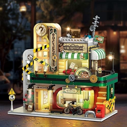 INSOON Detective Agency Building Set with LED Light, 1231PCS Detective House Building Block Toy with Clue Wall, Office Construction Model for Easter Mother's Day for Adults Teens Kids Boys Girls 10+ thumbnail 6