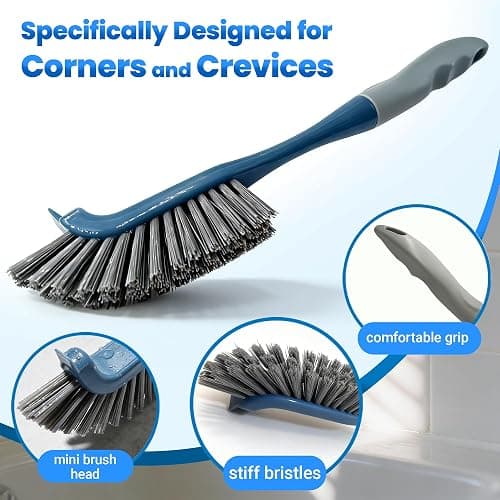 SSINBOANGI 3 Pack Hard Bristle Scrub Brush Set, Cleaning Brush Designed for Cleaning Shower, Bathroom Faucets, Tile Grout, Sink Edges, Around Toilets, and Hard to Reach Corners and Crevices thumbnail 3