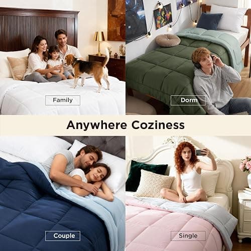 Bedsure Comforters Queen Size Duvet Insert, All Season Bed Comforter, Quilted Down Alternative Duvet, Box Stitched Comforter with Corner Tabs, Machine Washable, 88 x 88 Inches (White) thumbnail 9