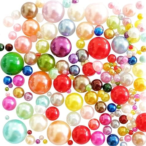 JKanruh 10000 Pieces Mixed Color Half Pearl Bead Flat Back Plastic Beads for DIY Crafts,Nail,Decor,Scrapbooking (7 Sizes,2mm-10mm) - Image 1