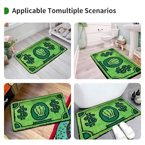 Yeahjiae Cute Money Rug 3x2 Non-Slip Machine Washable Cool Cartoon Bedroom Rug for Bathroom, Living Room, Front Door, Playroom (35.5 * 23.6 inch) thumbnail 3