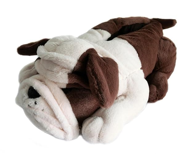 Onmygogo Fuzzy Winter Indoor Animal Dog Slippers for Adult Women Men and Kid, Bulldogs thumbnail 3