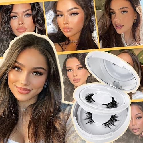 QUEWEL Magnetic Eyelashes 2 Pair Reusable Magnetic Eyelashes with Applicator No Glue Needed Eyelashes Cat Eye Natural Look Lash Clusters Kit Easy to Wear and Remove(A08) thumbnail 7