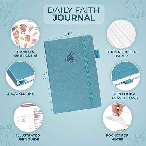 Clever Fox Daily Faith Journal – Guided Prayer, Gratitude & Bible Study Notebook – Faith Based Gifts & Journaling Supplies for Women (Aquamarine) - Aquamarine - A5 (5.8'' x 8.3'') thumbnail 2