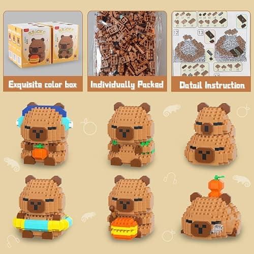 HIGH GODO Capybara Party Favors Building Set, 2120PCS Cute Capybara for Goodie Bag Stuffers, Party Favors Birthday Gift for Adult Teens 14+ (Not Compatible with Major Brand) thumbnail 4